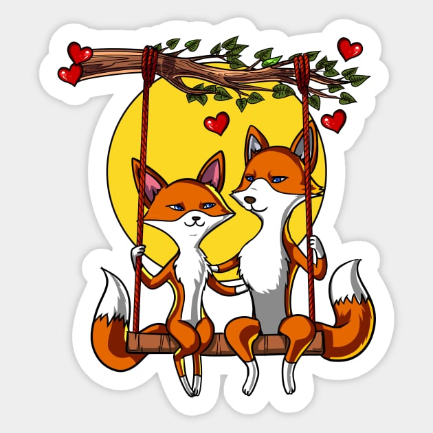 Cute Fox Couple Sticker by underheaven